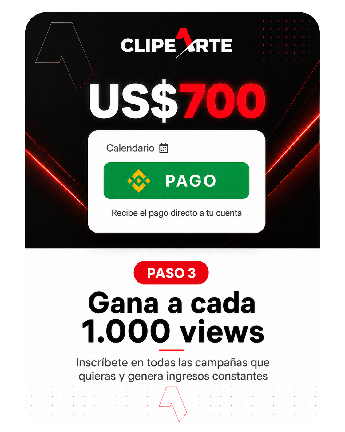 Paso 3: Gana a cada 1.000 views
